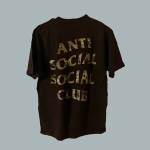 UNWORN Anti Social Social Club - Black Shirt with Camouflage Lettering